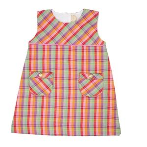 NWT The Beaufort Bonnet Company - Jill Jumper Lincoln Park Plaid Brass Buttons